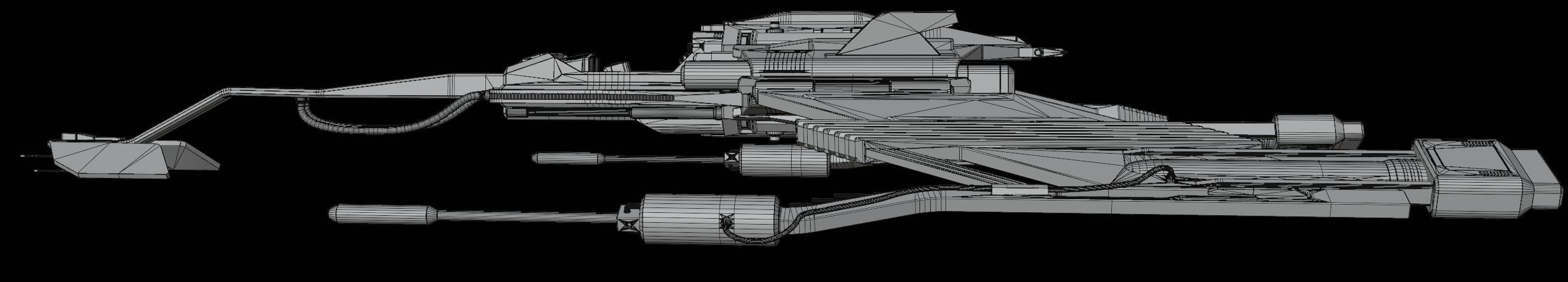 Jet  Trident War Spaceship 3D model_13