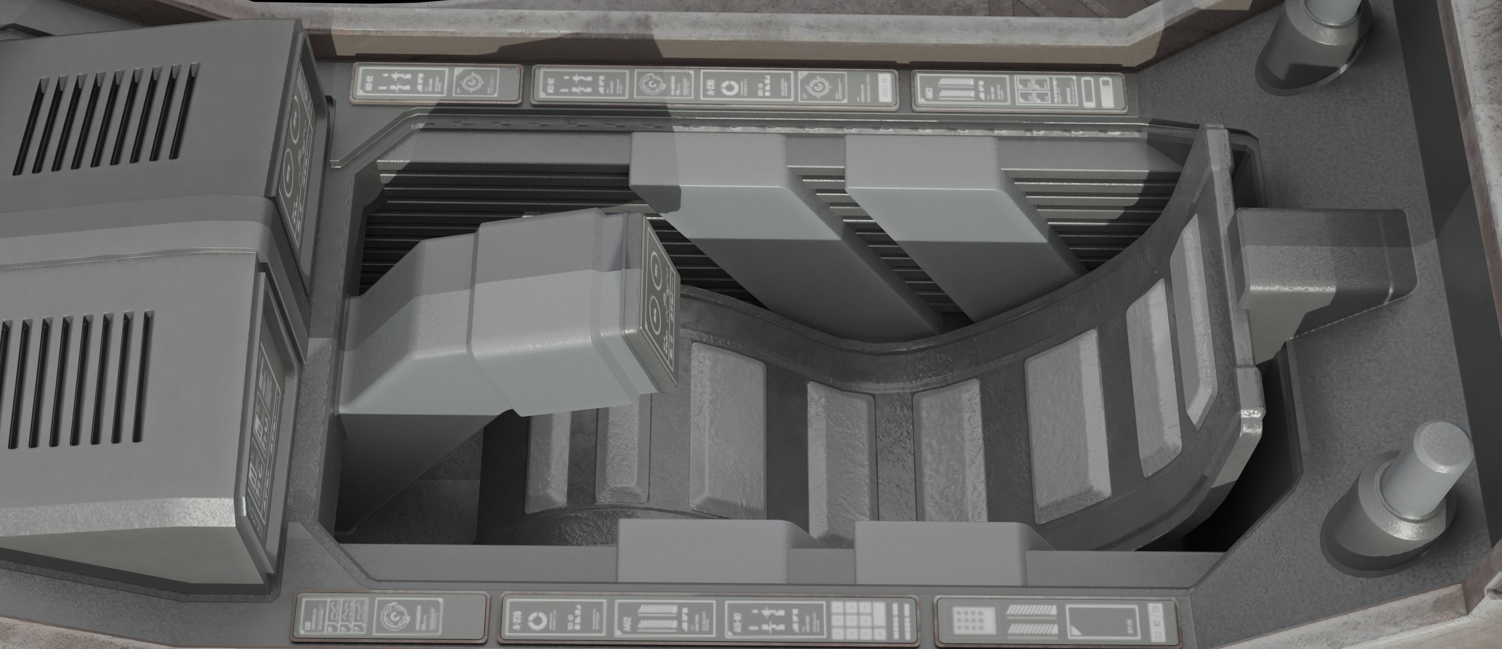 Jet  Trident War Spaceship 3D model_8