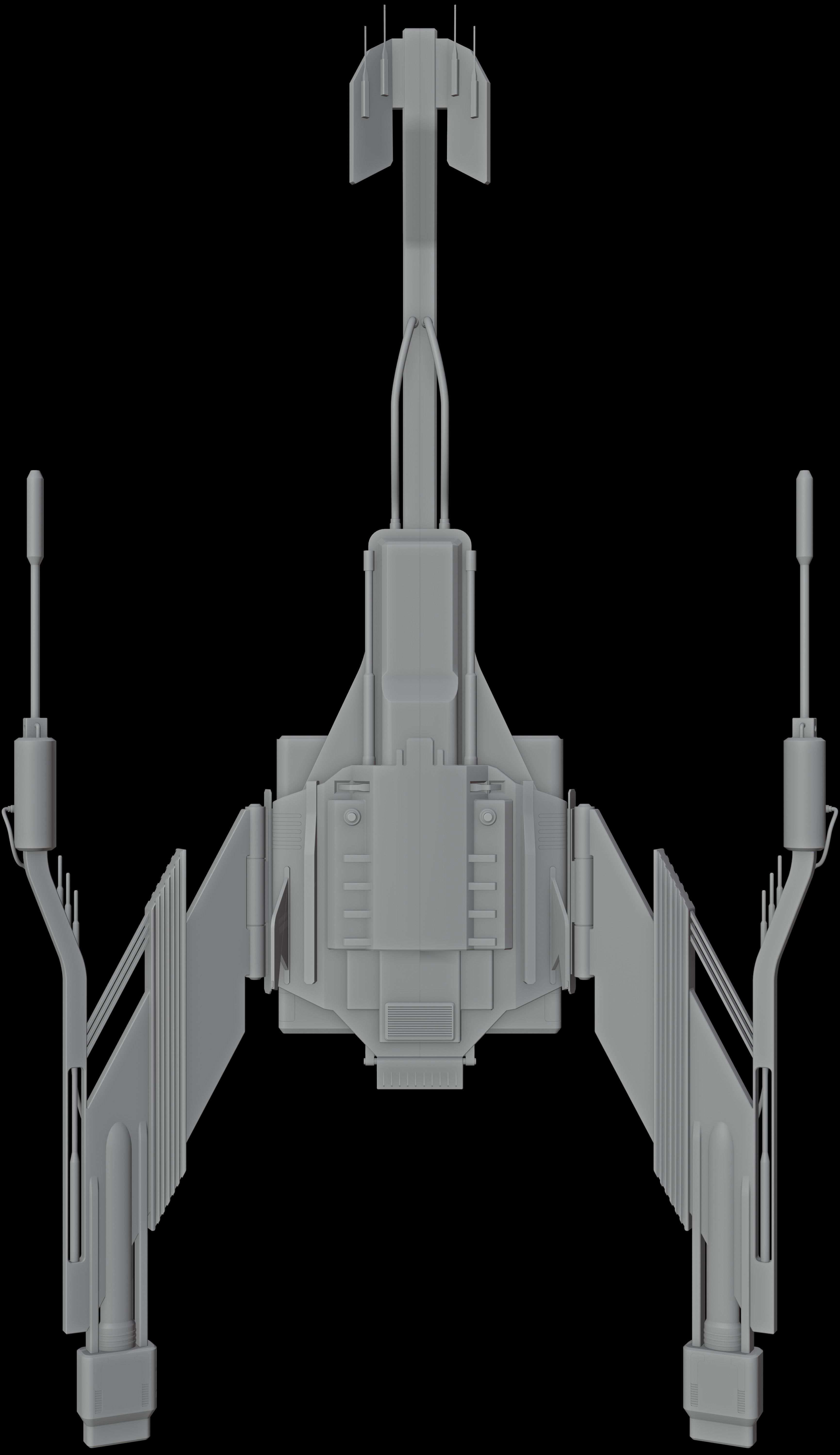 Jet  Trident War Spaceship 3D model_6