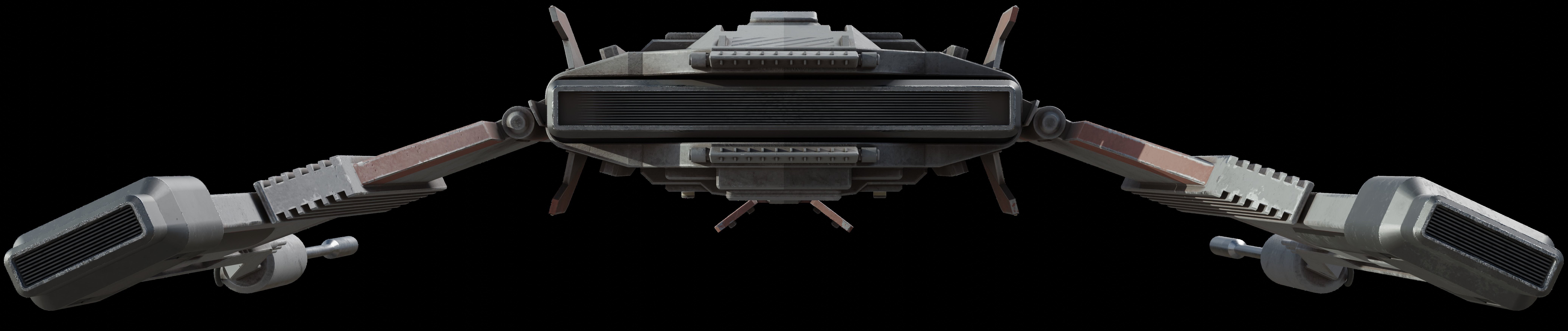 Jet  Trident War Spaceship 3D model_7
