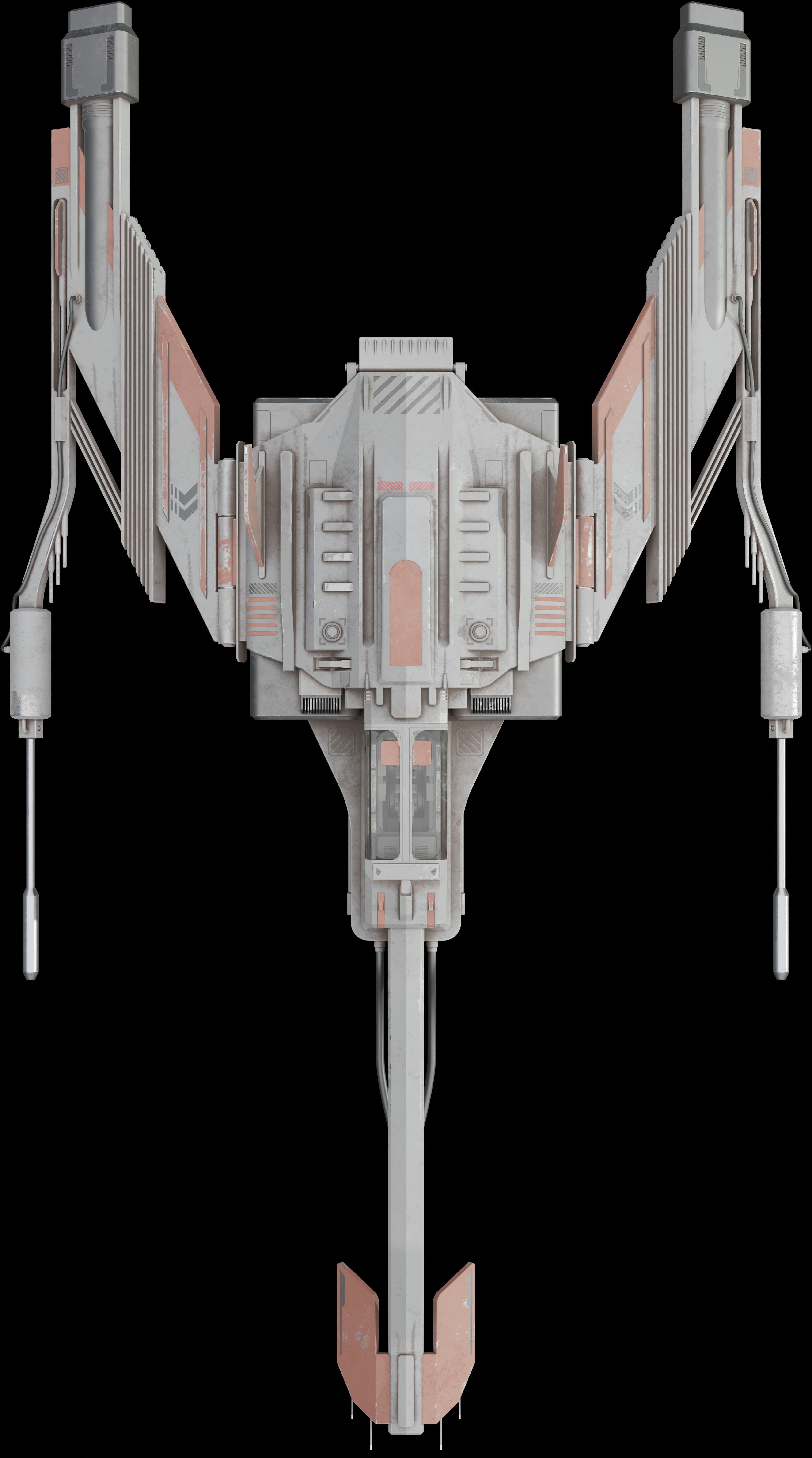 Jet  Trident War Spaceship 3D model_4