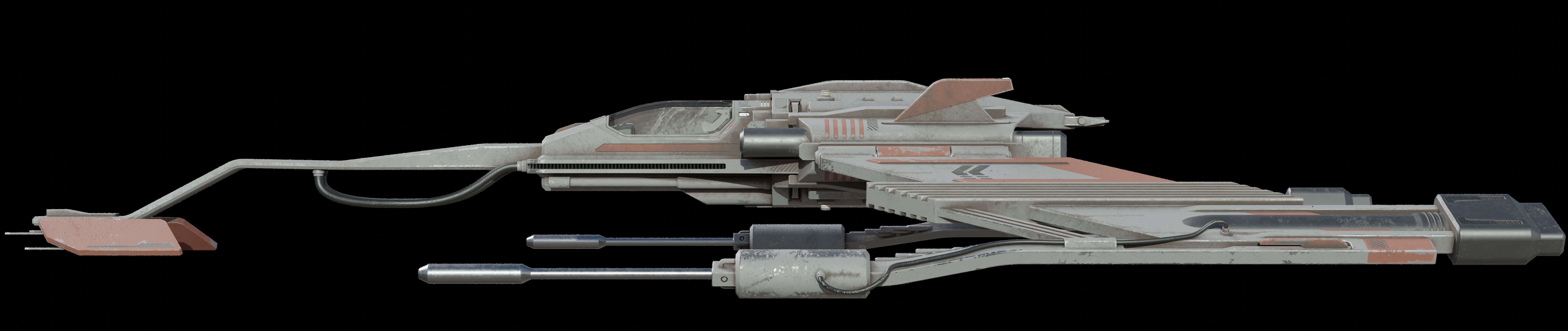 Jet  Trident War Spaceship 3D model_16