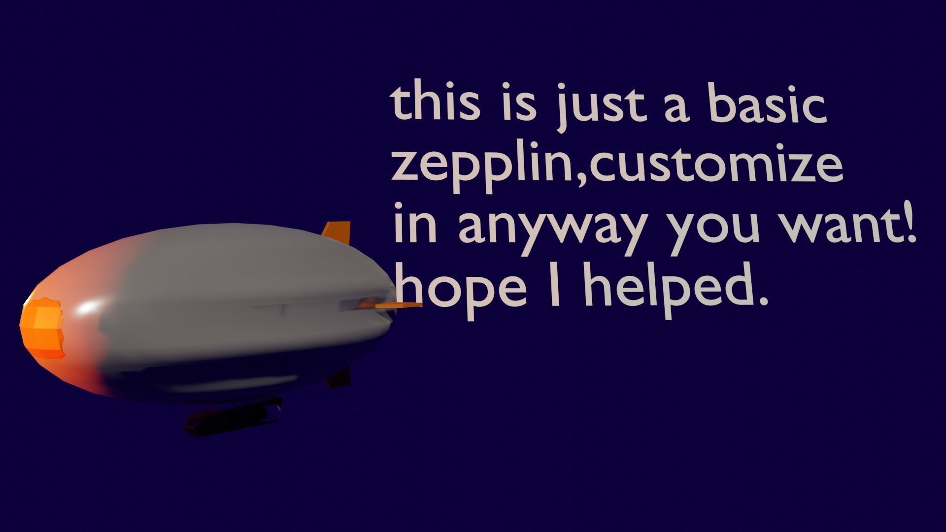 zepplin airship Free low-poly 3D model_1