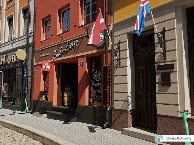 Old Riga Building 3D models set Low-poly 3D model 5