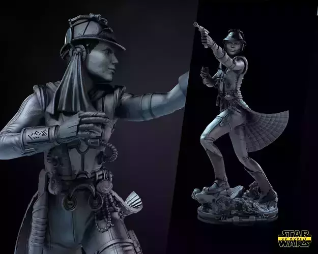 Zam Wesell Sculpture Star Wars 3D Models Ready for 3D printing 3D print model