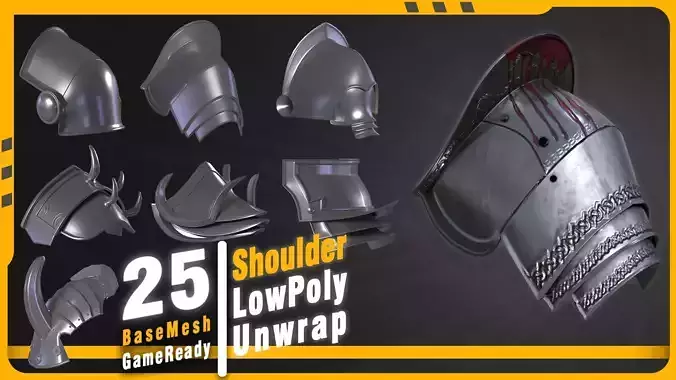 25 Shoulder Base mesh Low-poly 3D model
