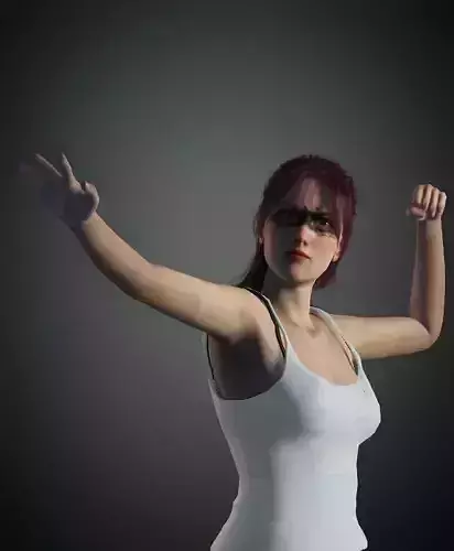 Realistic Female model woman Low-poly 3D model