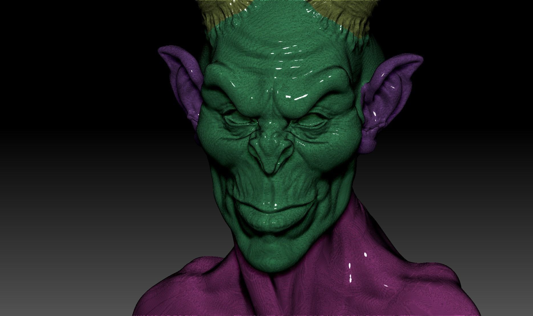 DEMON BUST 3D print model_9