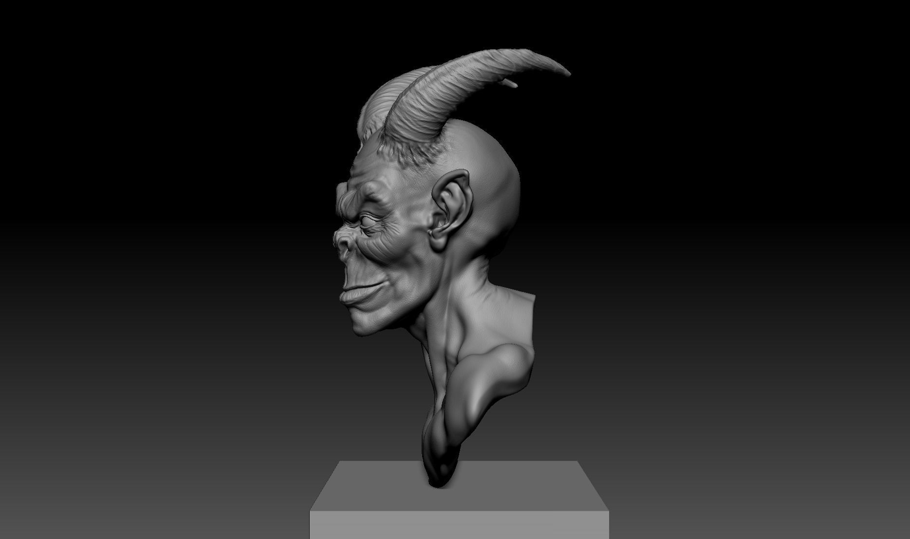 DEMON BUST 3D print model_6