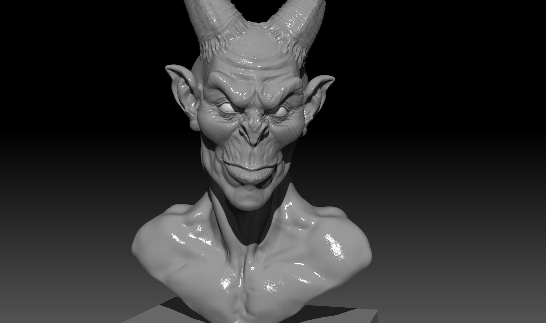 DEMON BUST 3D print model_7