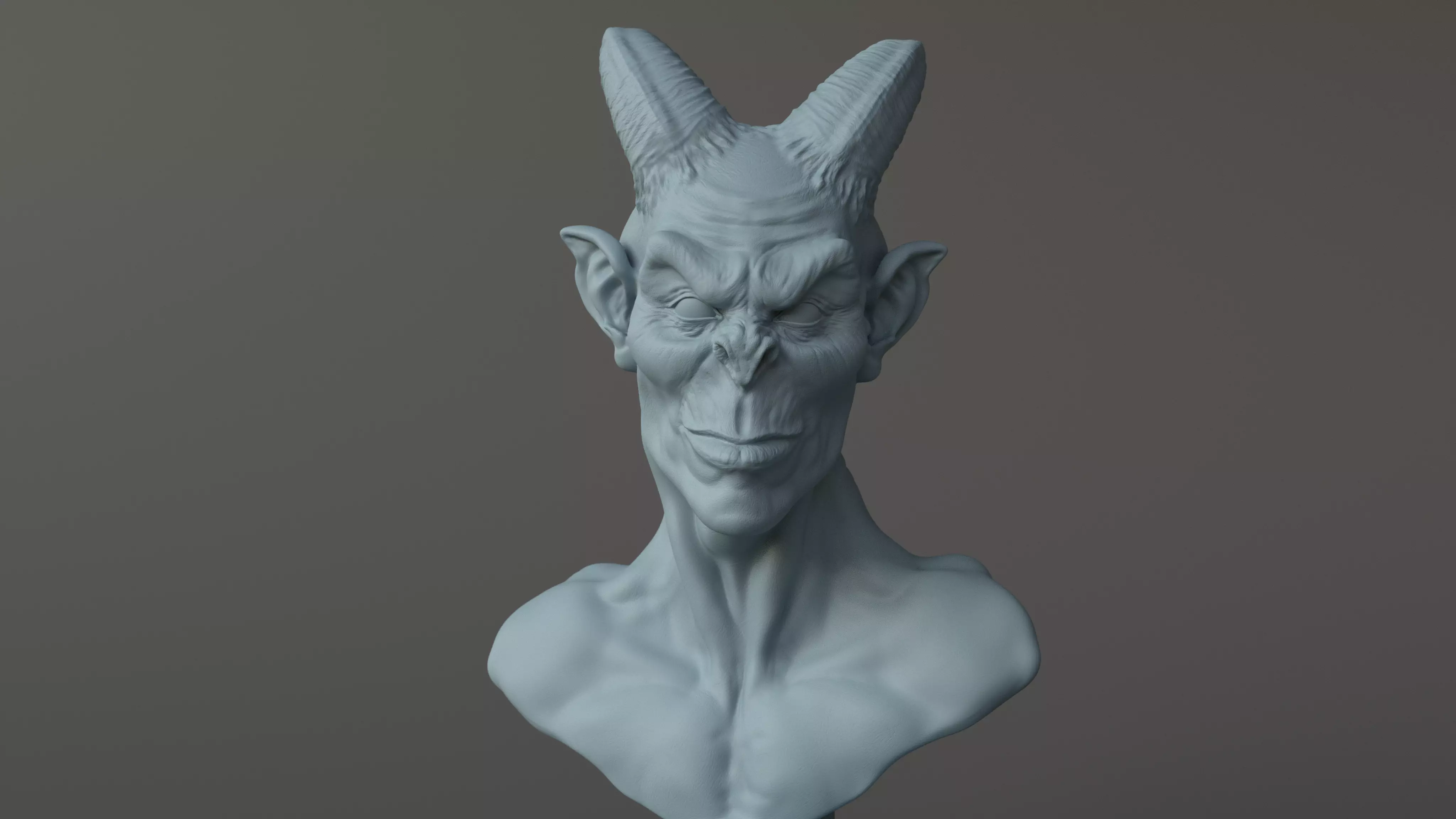 DEMON BUST 3D print model_0