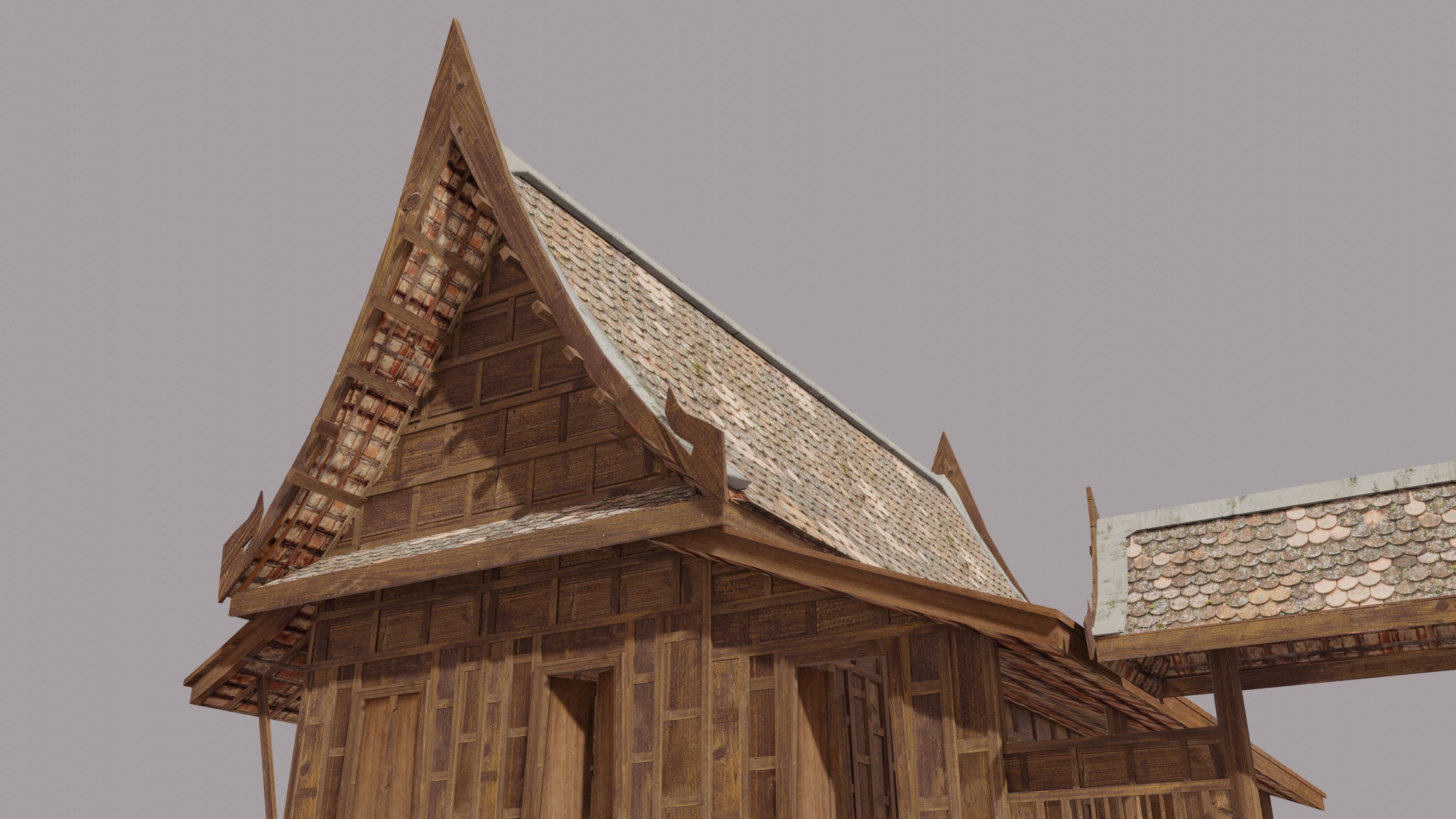 Central Thai traditional house-01 Low-poly 3D model_6