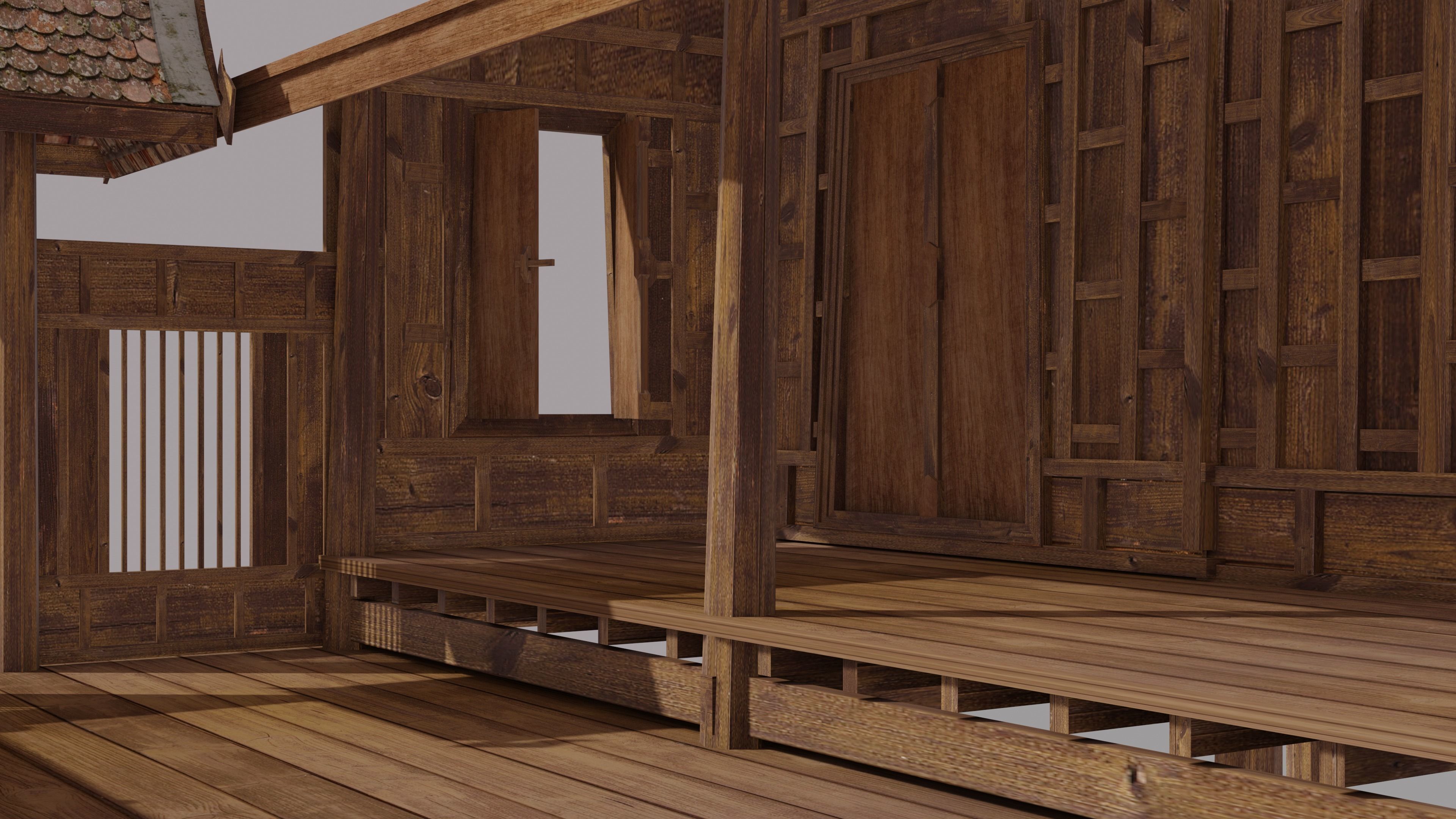 Central Thai traditional house-01 Low-poly 3D model_3