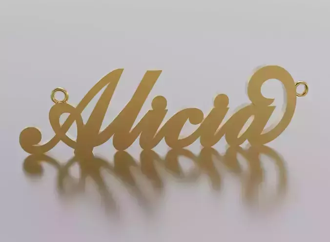 name Alicia pendant 3D print model