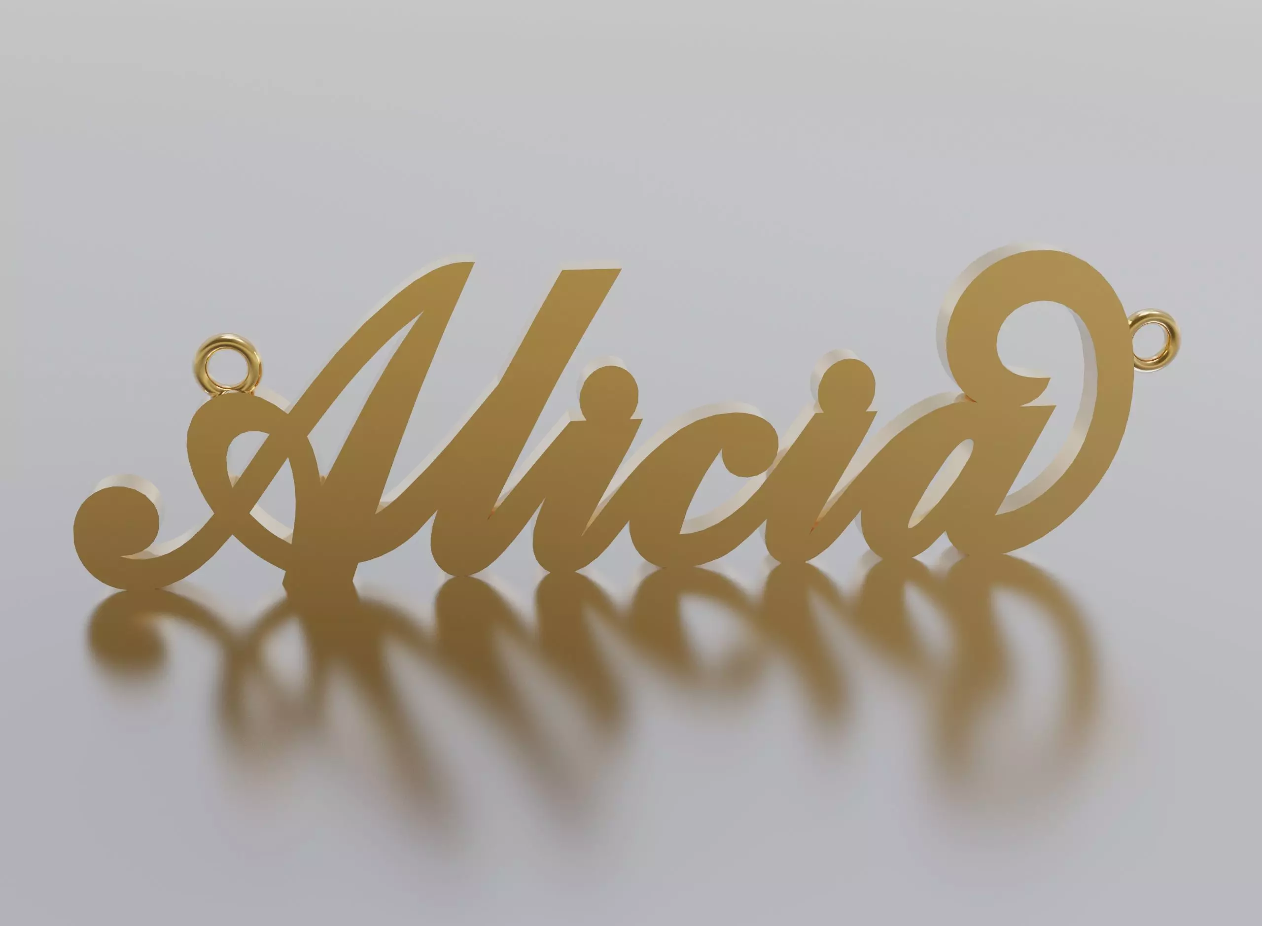 name Alicia pendant 3D print model
