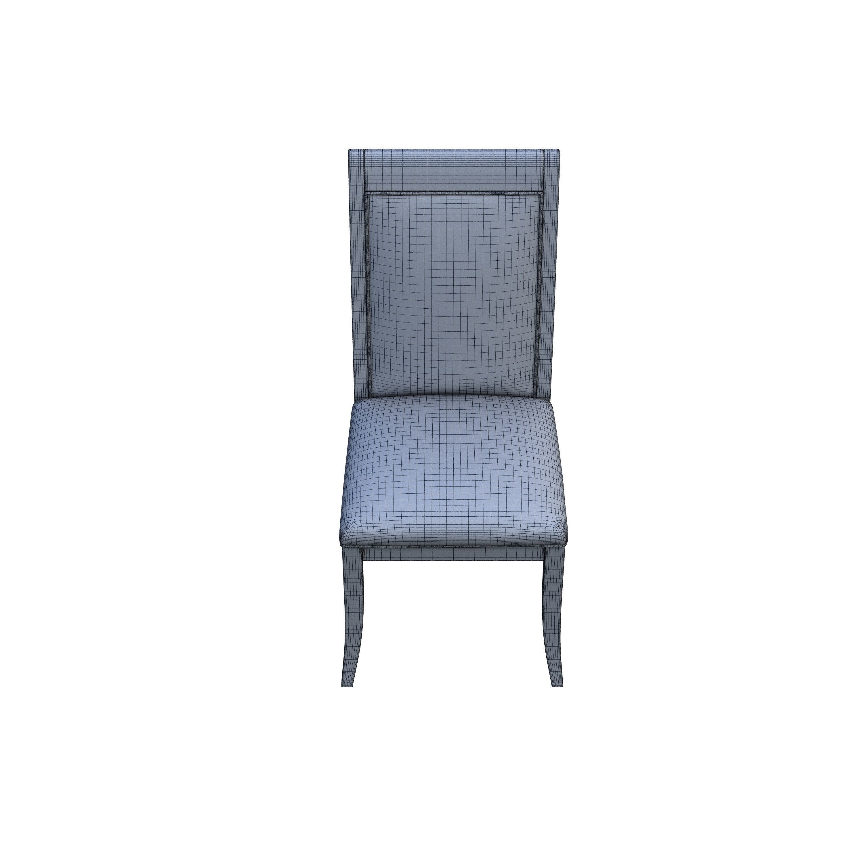 Chair dining with upholstered seat 3D model_5