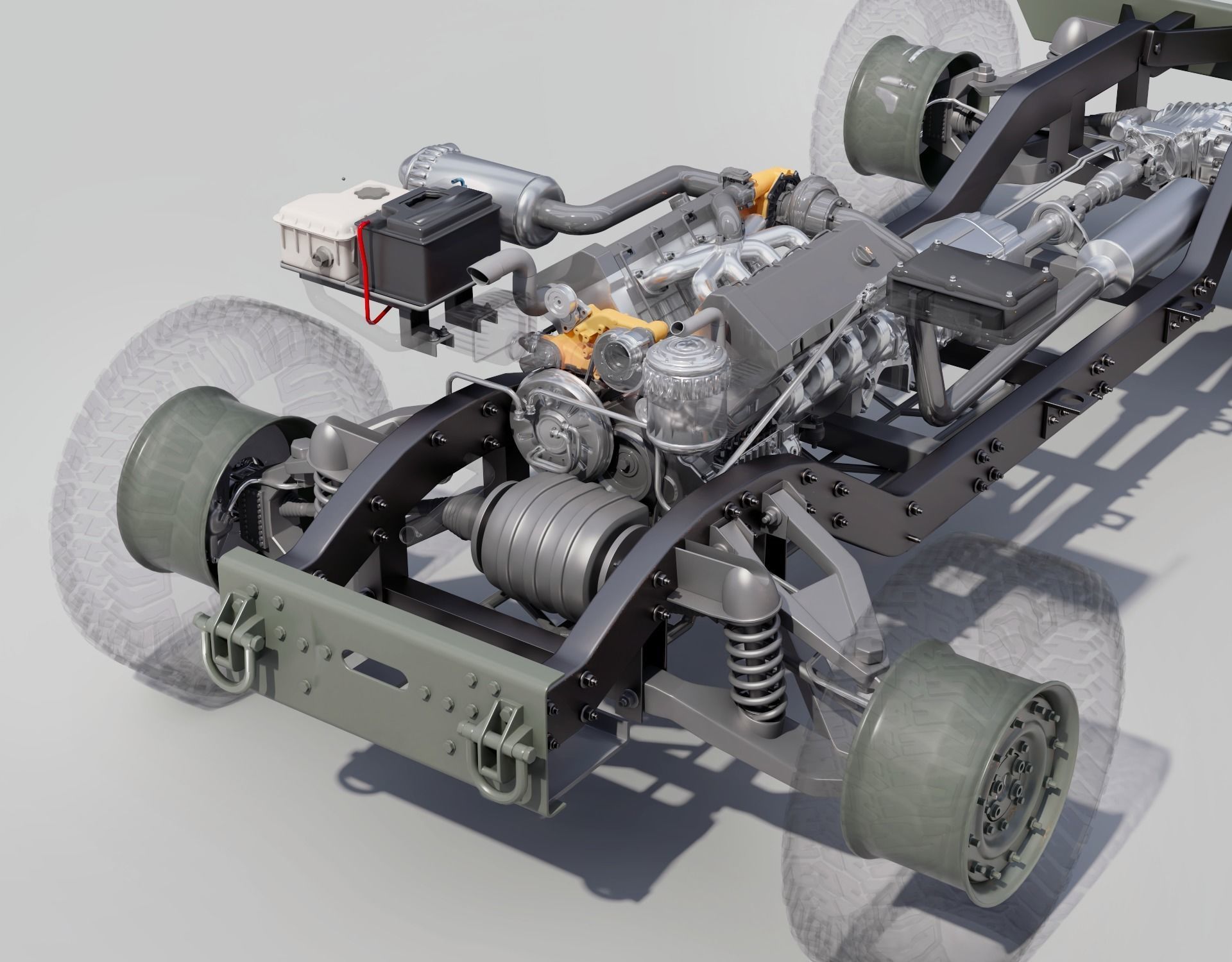 Humvee  military  vehicle  full details  3D model_7