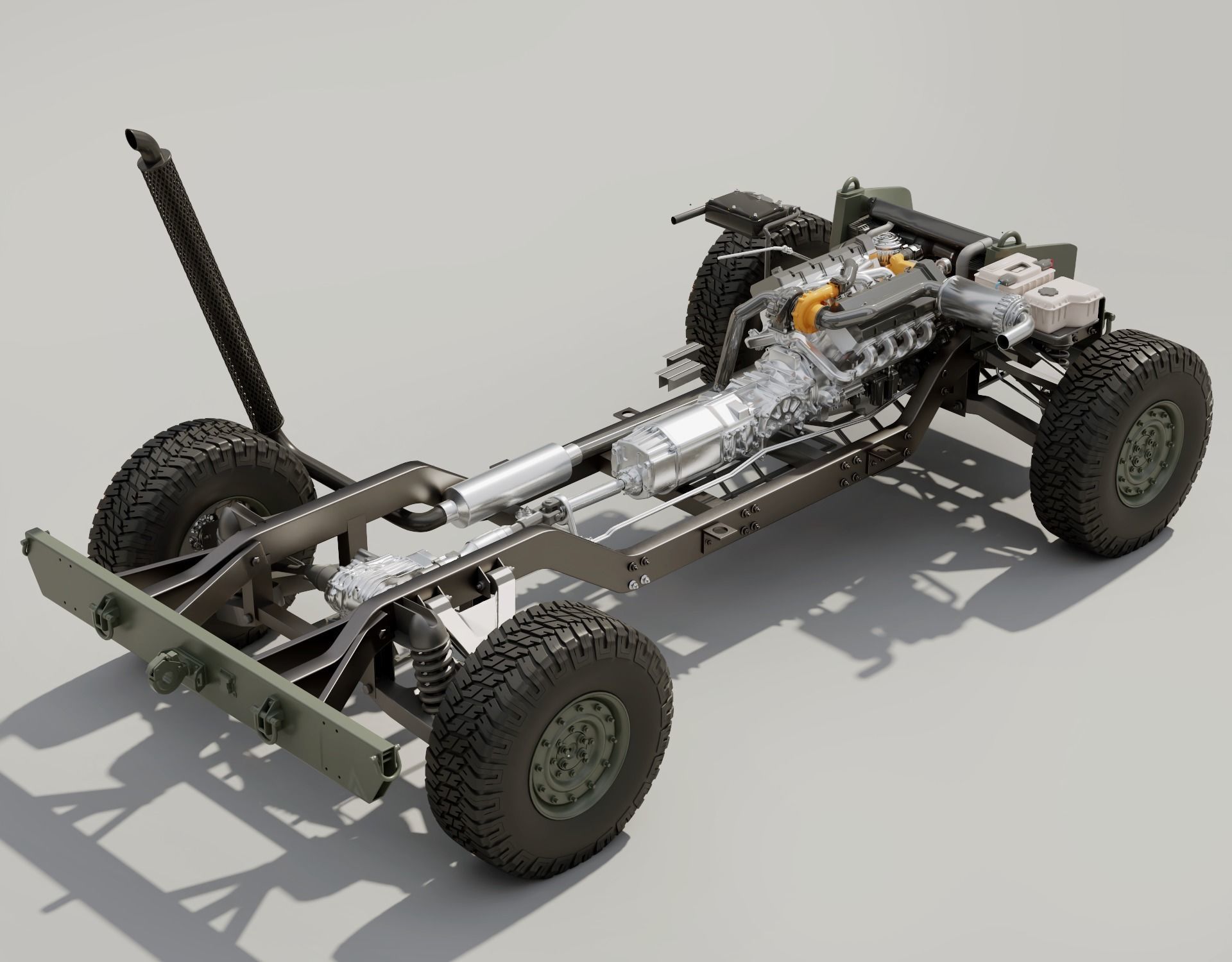 Humvee  military  vehicle  full details  3D model_5