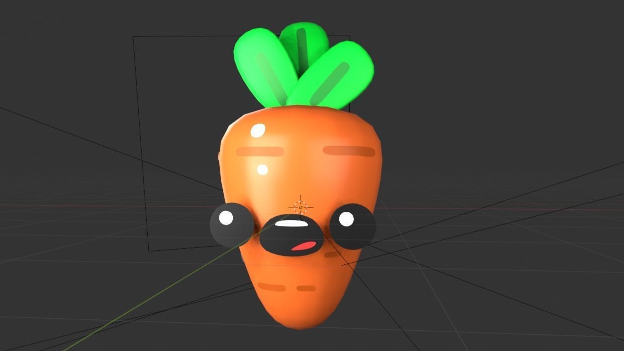 Carrot Boomerang fu Low-poly 3D model_1
