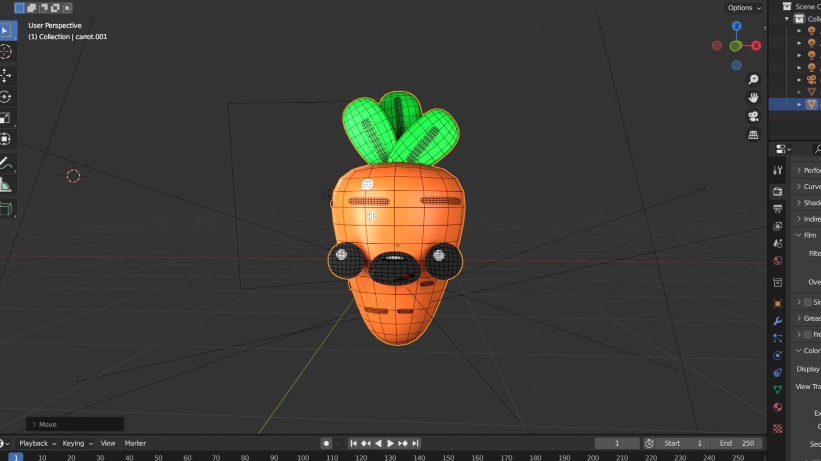 Carrot Boomerang fu Low-poly 3D model_5