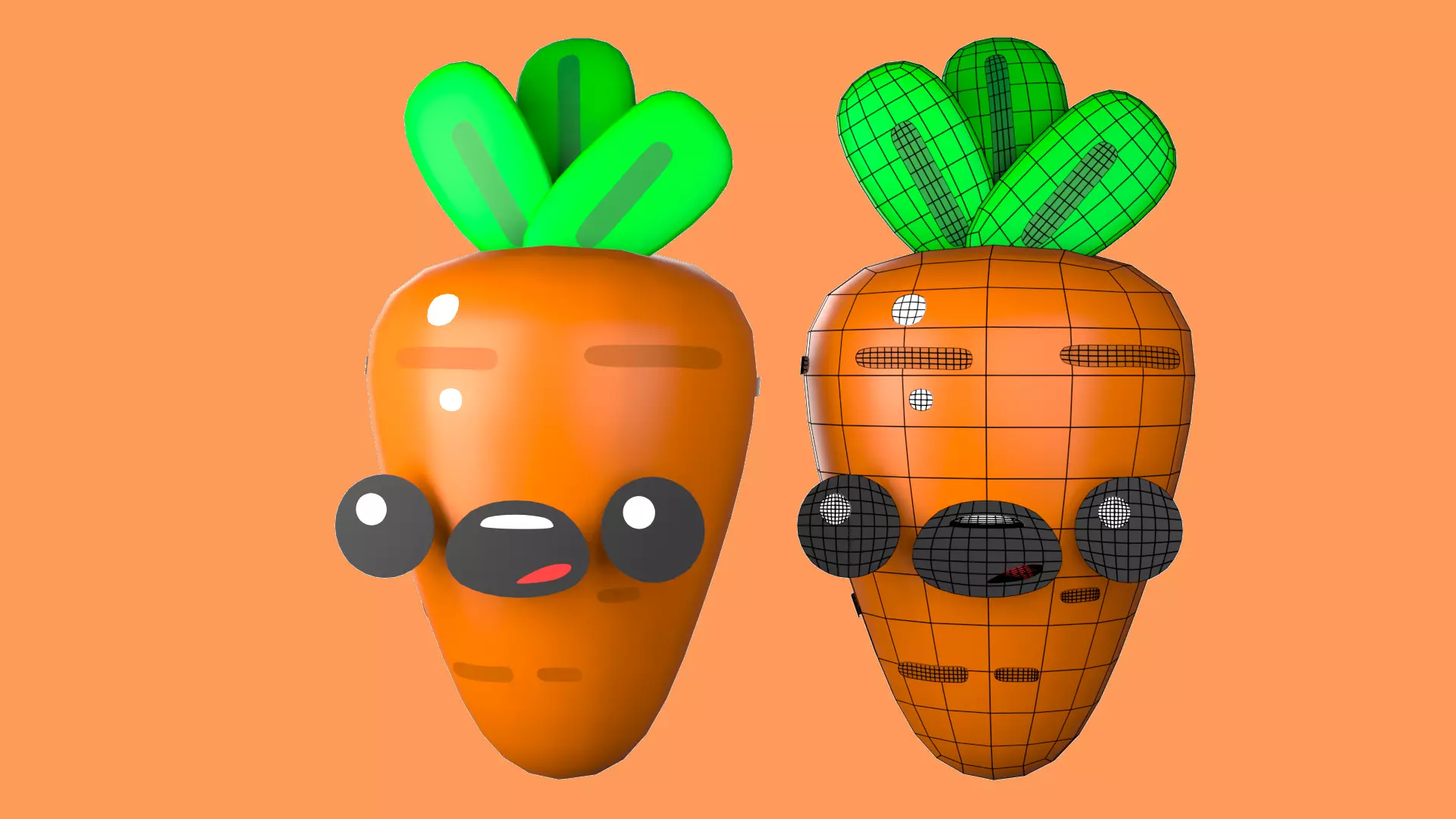 Carrot Boomerang fu Low-poly 3D model_0