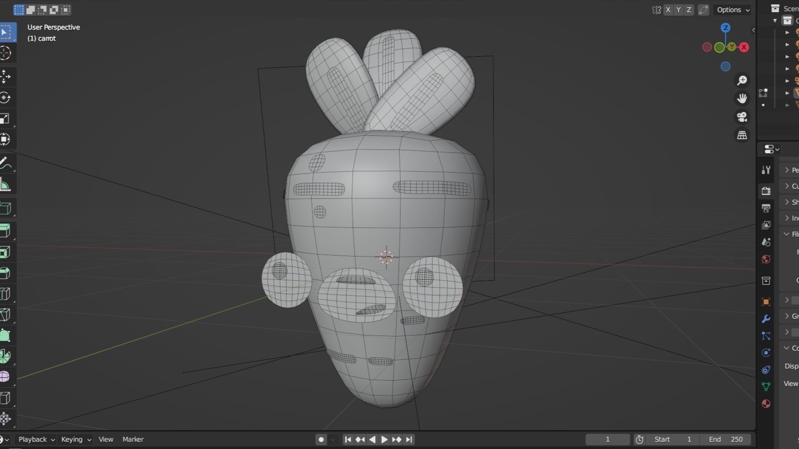 Carrot Boomerang fu Low-poly 3D model_3