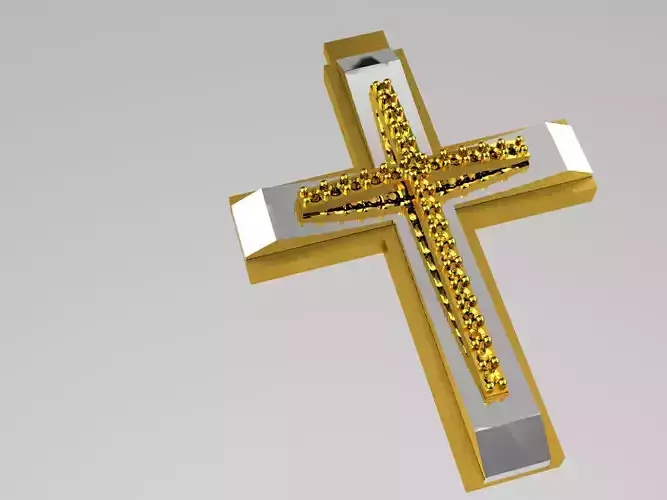 ZXS-0001 gold and silver cross pendant