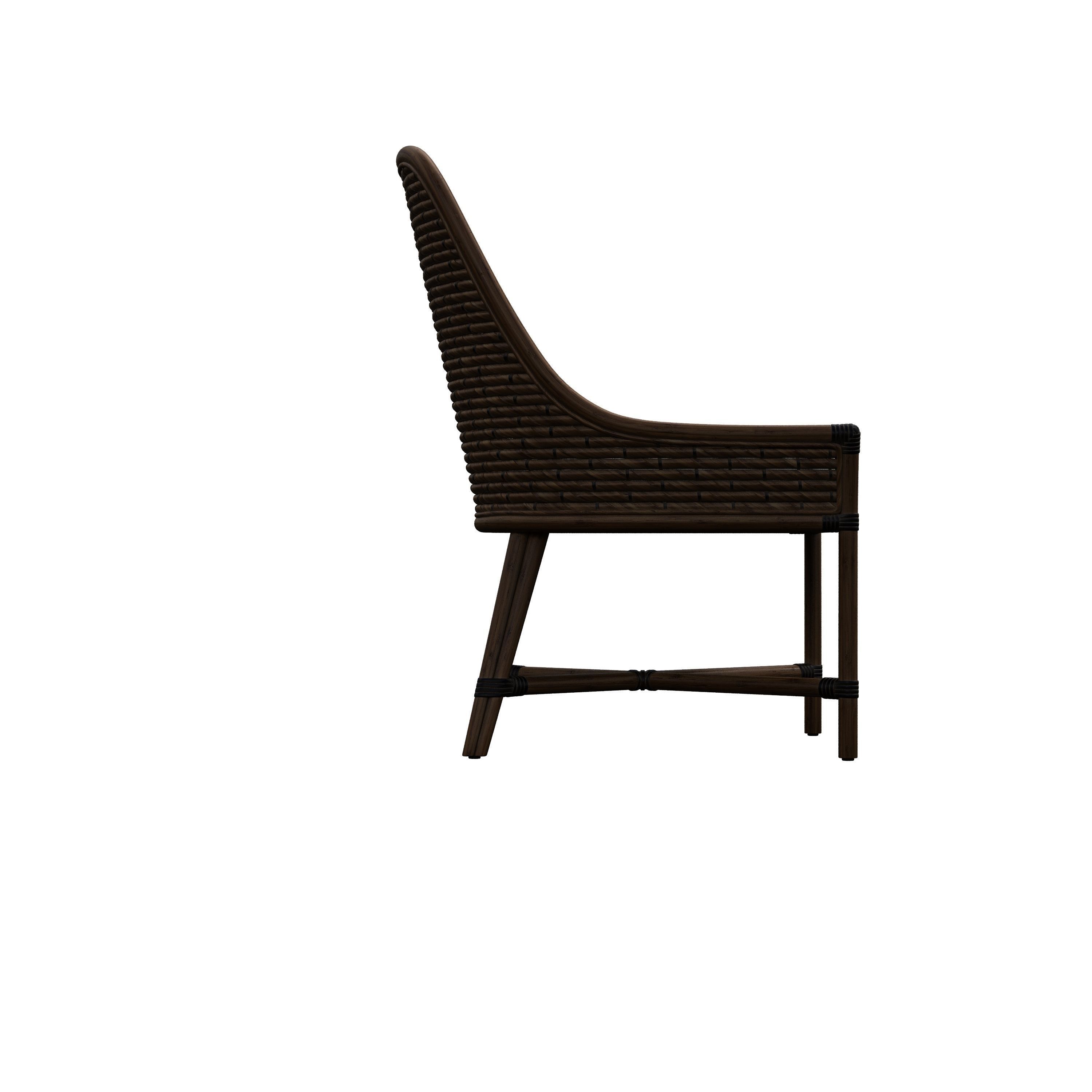 Armchair wicker chair with striped cushion 3D model_7
