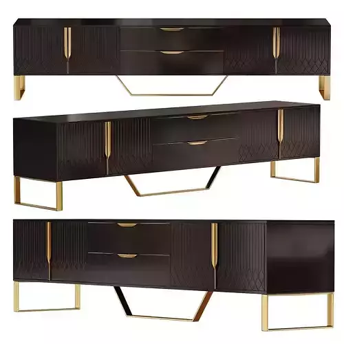 Aro modern TV stand made of ebony