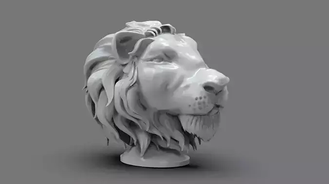 Lion Head Bust
