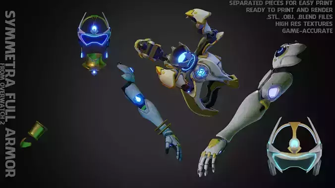Symmetra Full Armor for Cosplay 3D Model Collection 