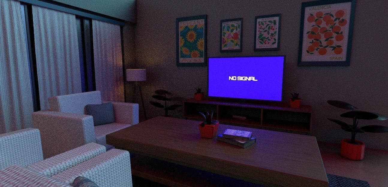 Living room 3d model Low-poly 3D model_3