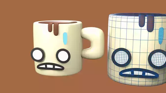 Coffee Boomerang fu Low-poly 3D model