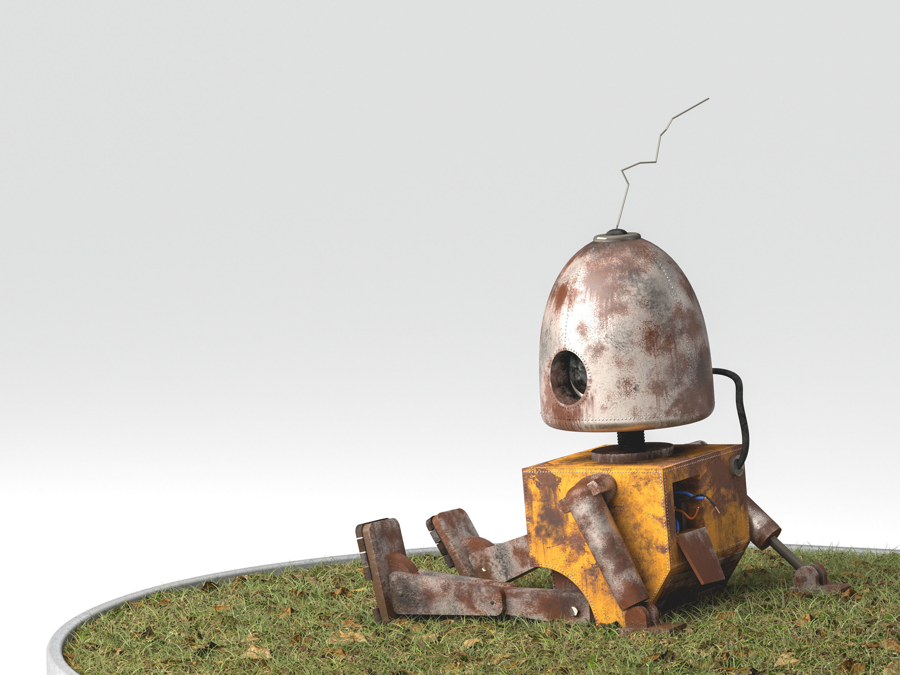 Rusted Robot Diorama 3D model_1