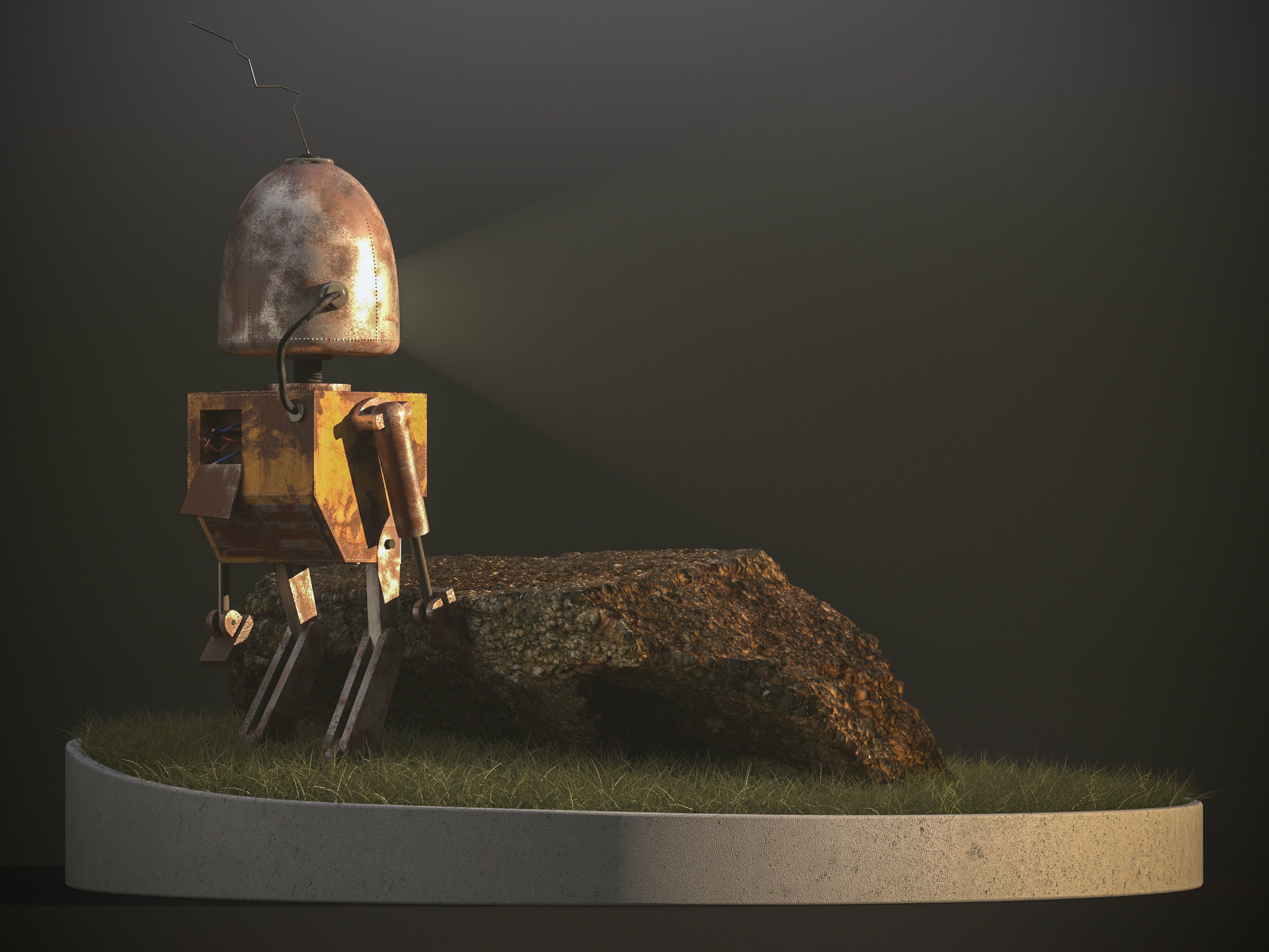 Rusted Robot Diorama 3D model_4