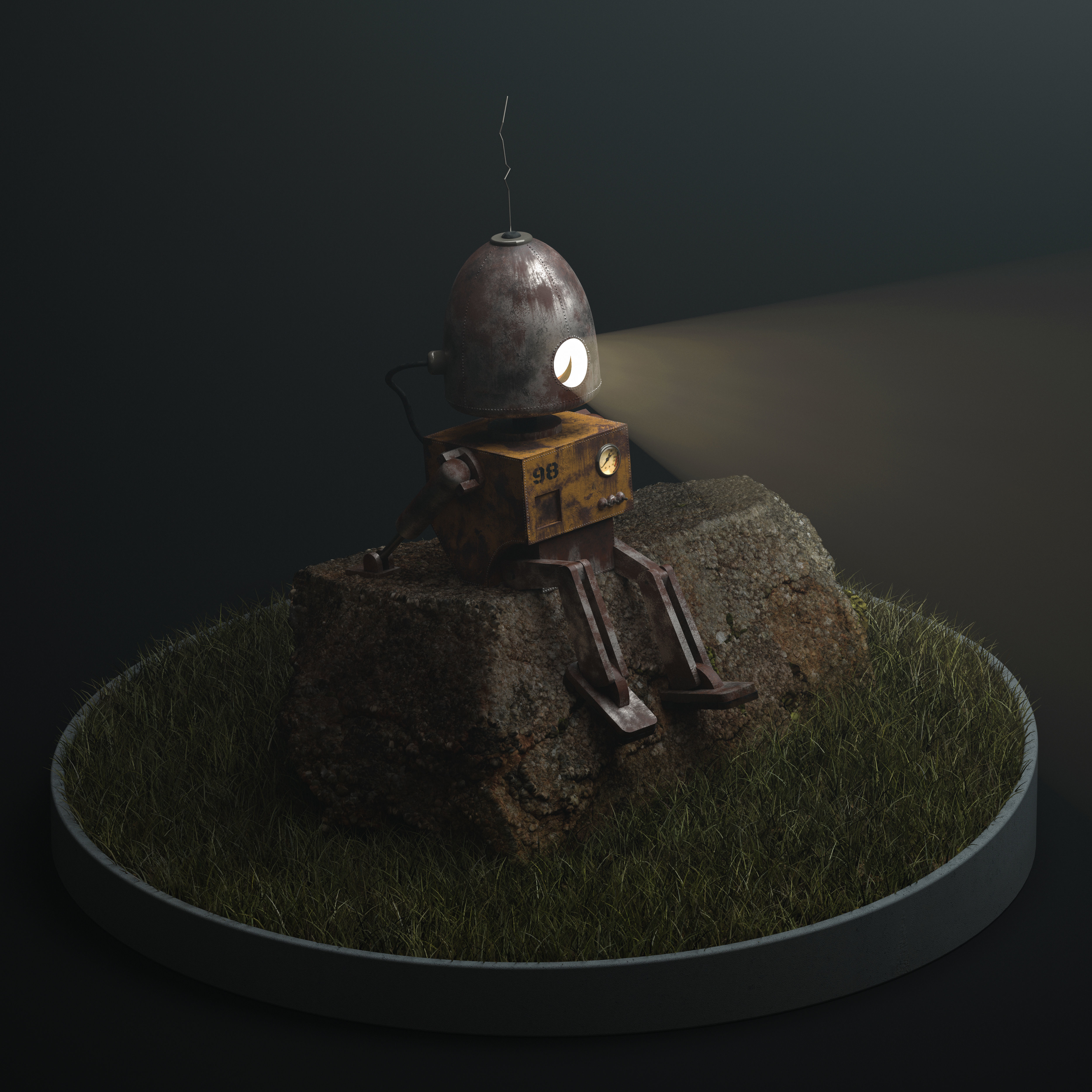Rusted Robot Diorama 3D model_2