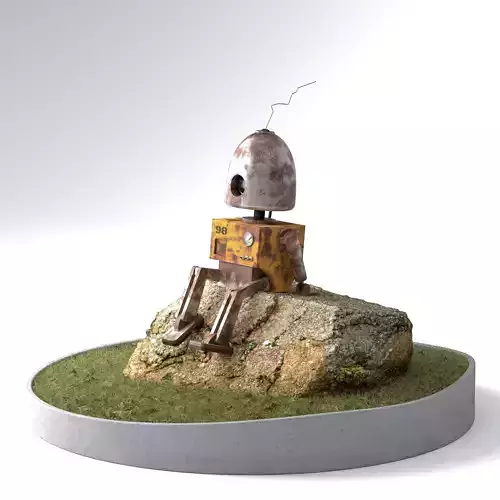 Rusted Robot Diorama 3D model