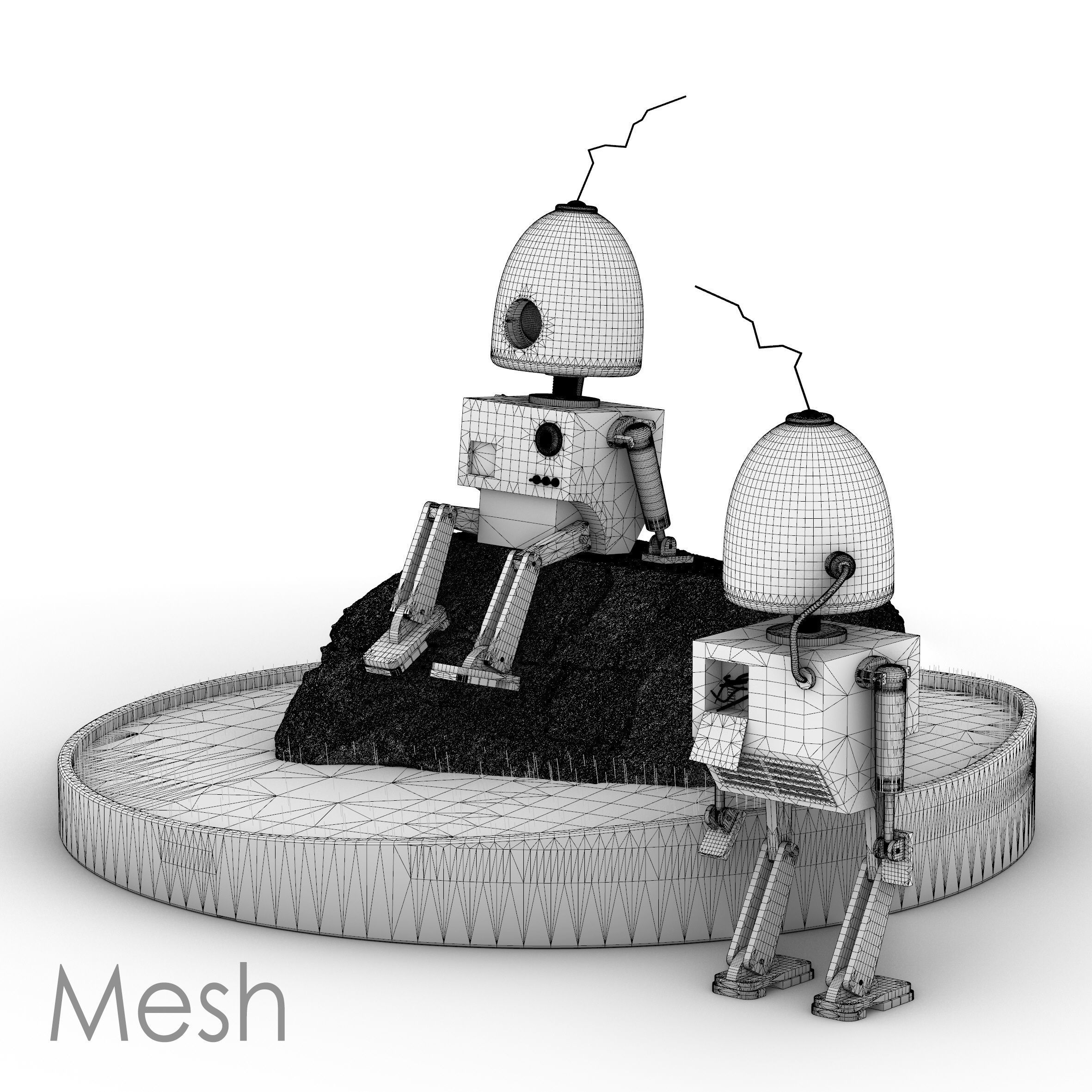 Rusted Robot Diorama 3D model_5