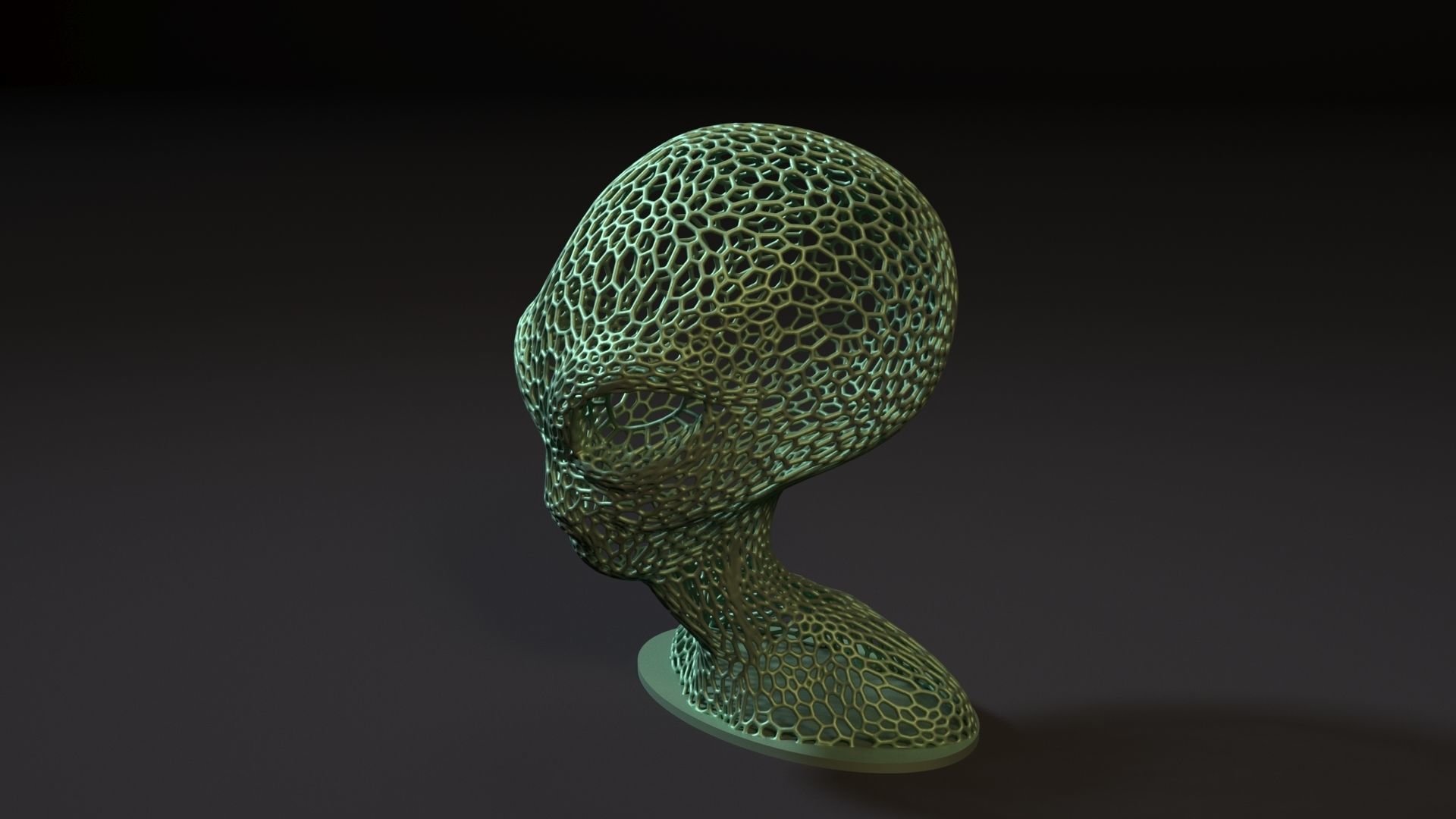 Alien Bust 3D print model_2