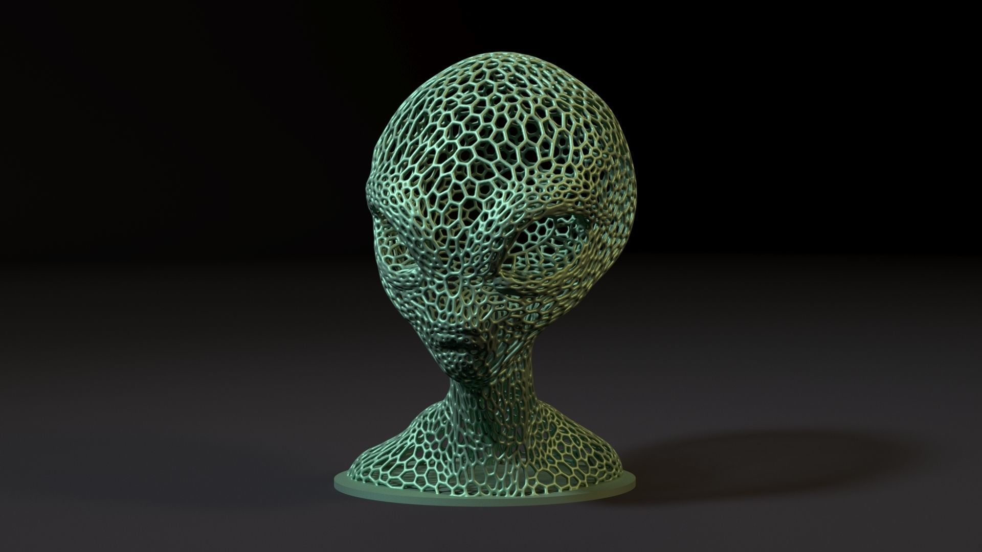 Alien Bust 3D print model_1