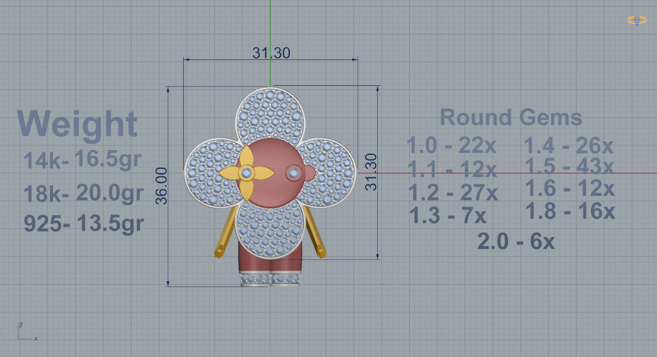 Louis Vuitton Pendant 3D print model_3