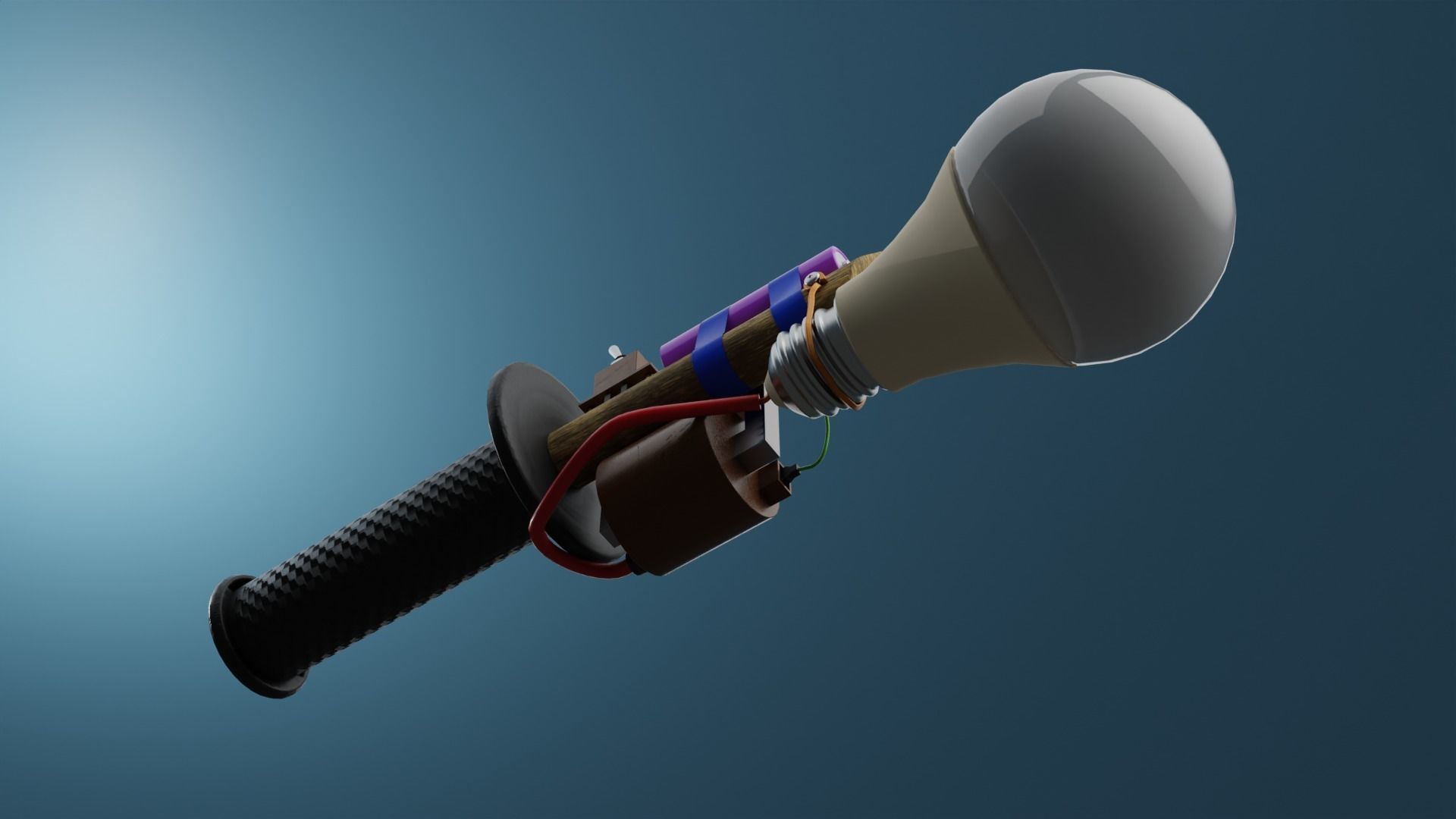 Apocalypse Flashlight Low-poly 3D model_5