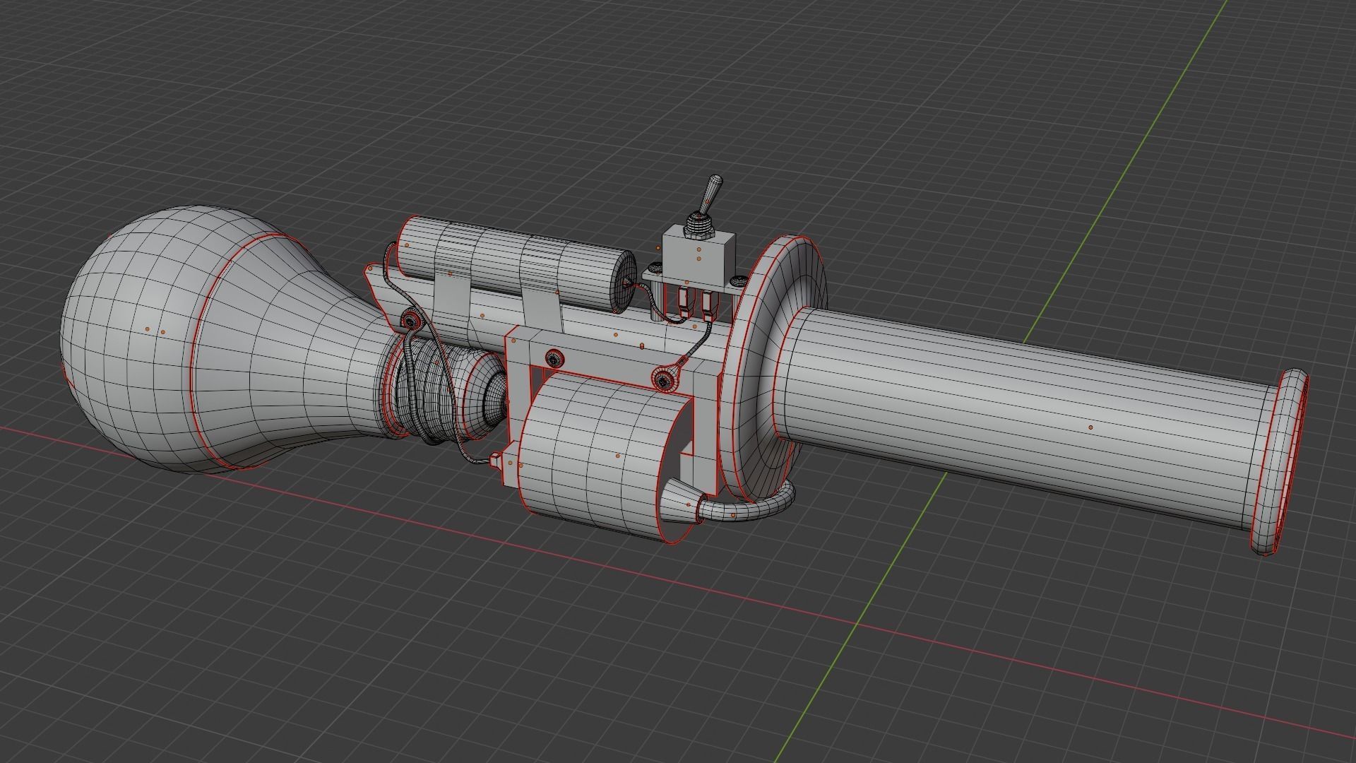 Apocalypse Flashlight Low-poly 3D model_7