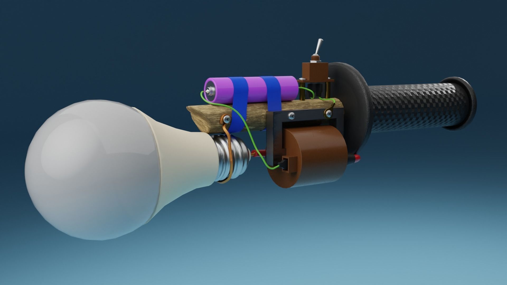 Apocalypse Flashlight Low-poly 3D model_1