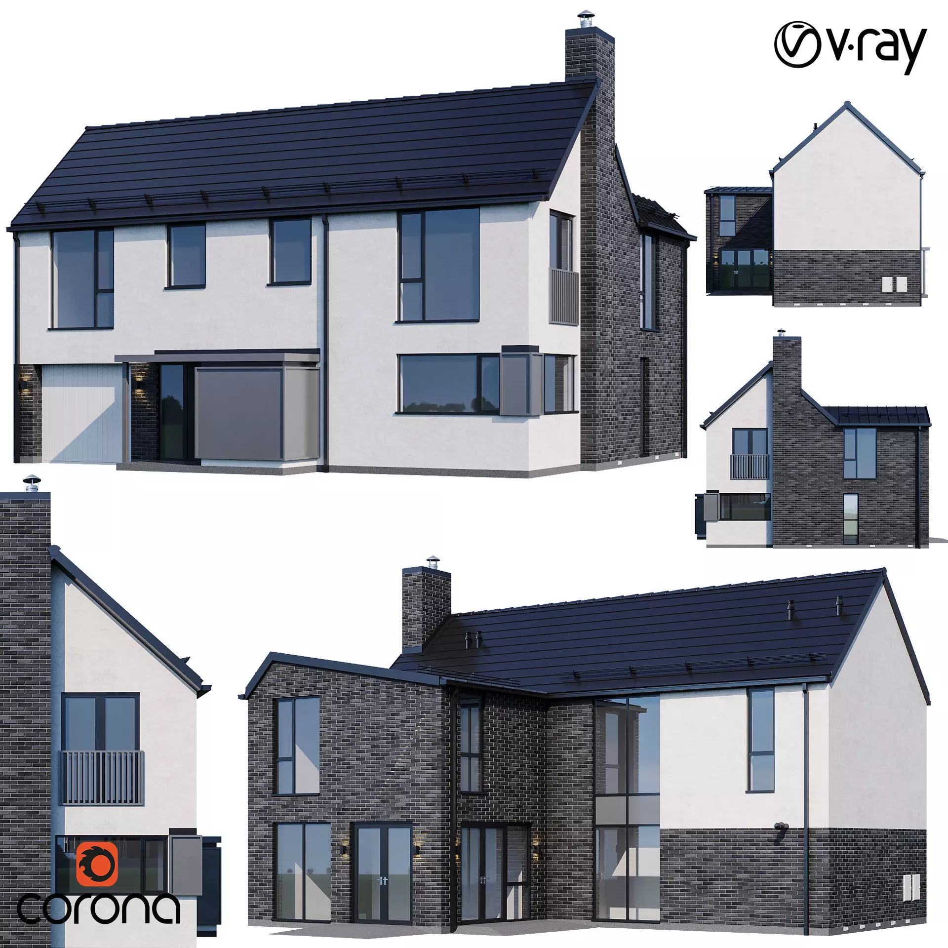 Modern house v33 3D model_0