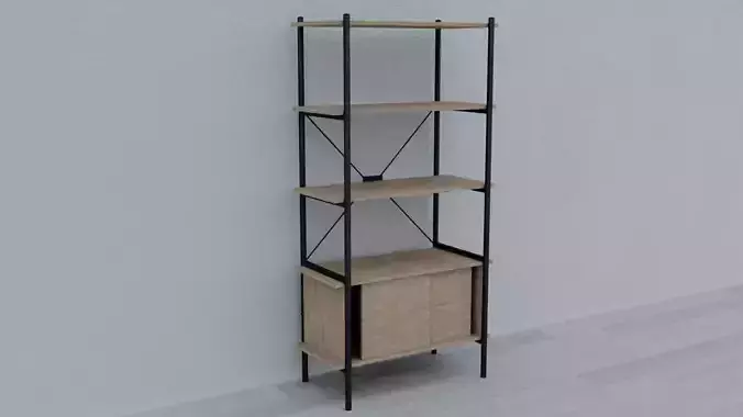 Shelving VANDBORG 4 Jysk Low-poly 3D model