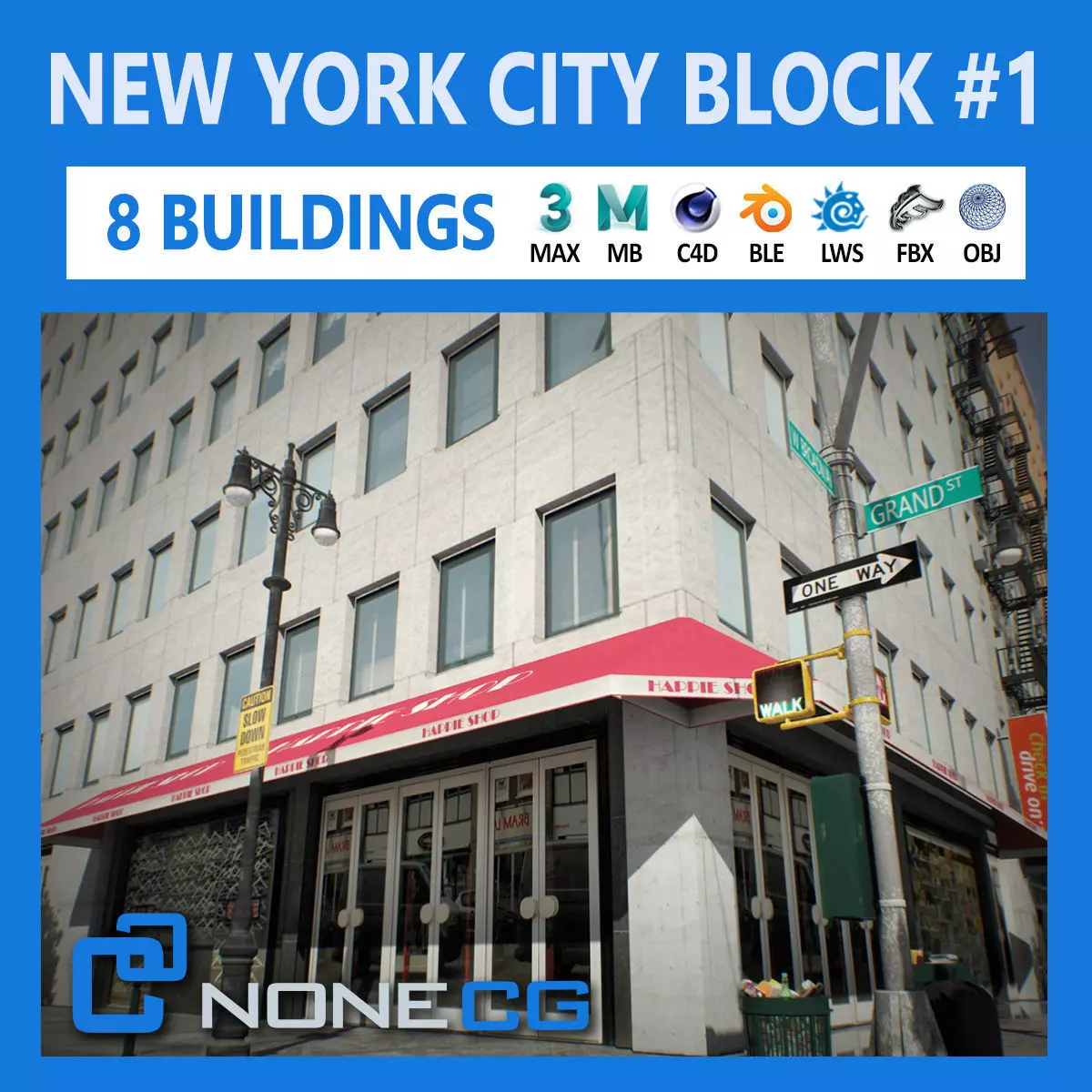 New York Block Set 1 V2 Low-poly 3D model