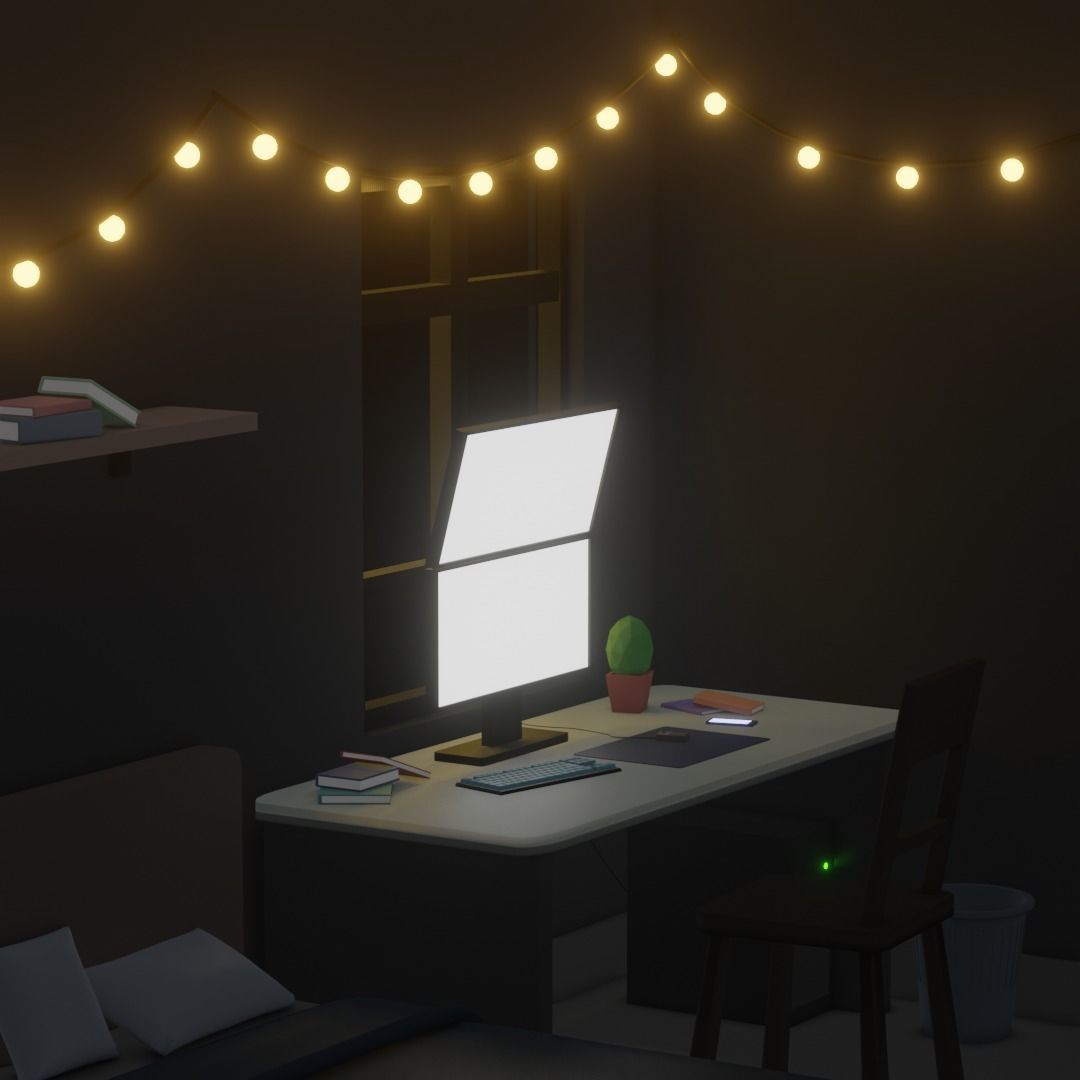 Isometric Room 3D model_2