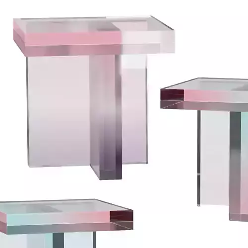 Tables Made With Dyed Acrylic Resin 3D model