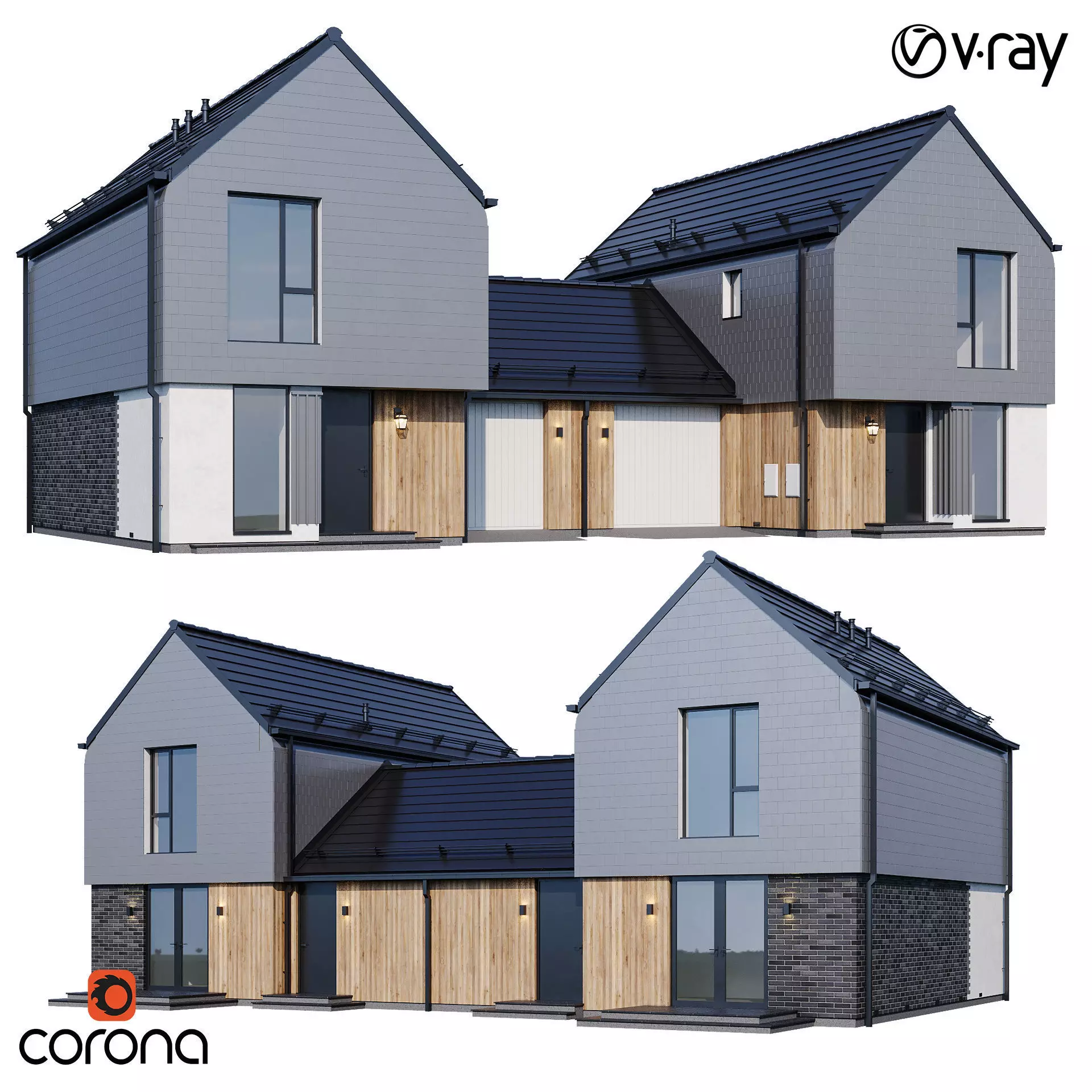 Modern house v39 3D model_0